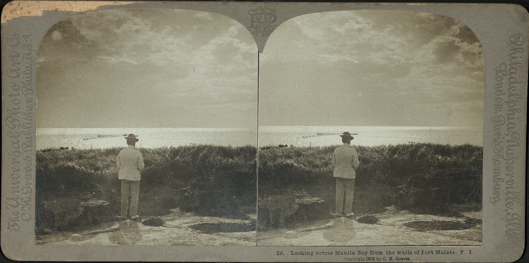 Looking across Manila Bay from the walls of Fort Malate, P. I.